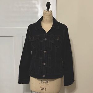 Gloria Vanderbilt Black Jean Jacket | Sz L